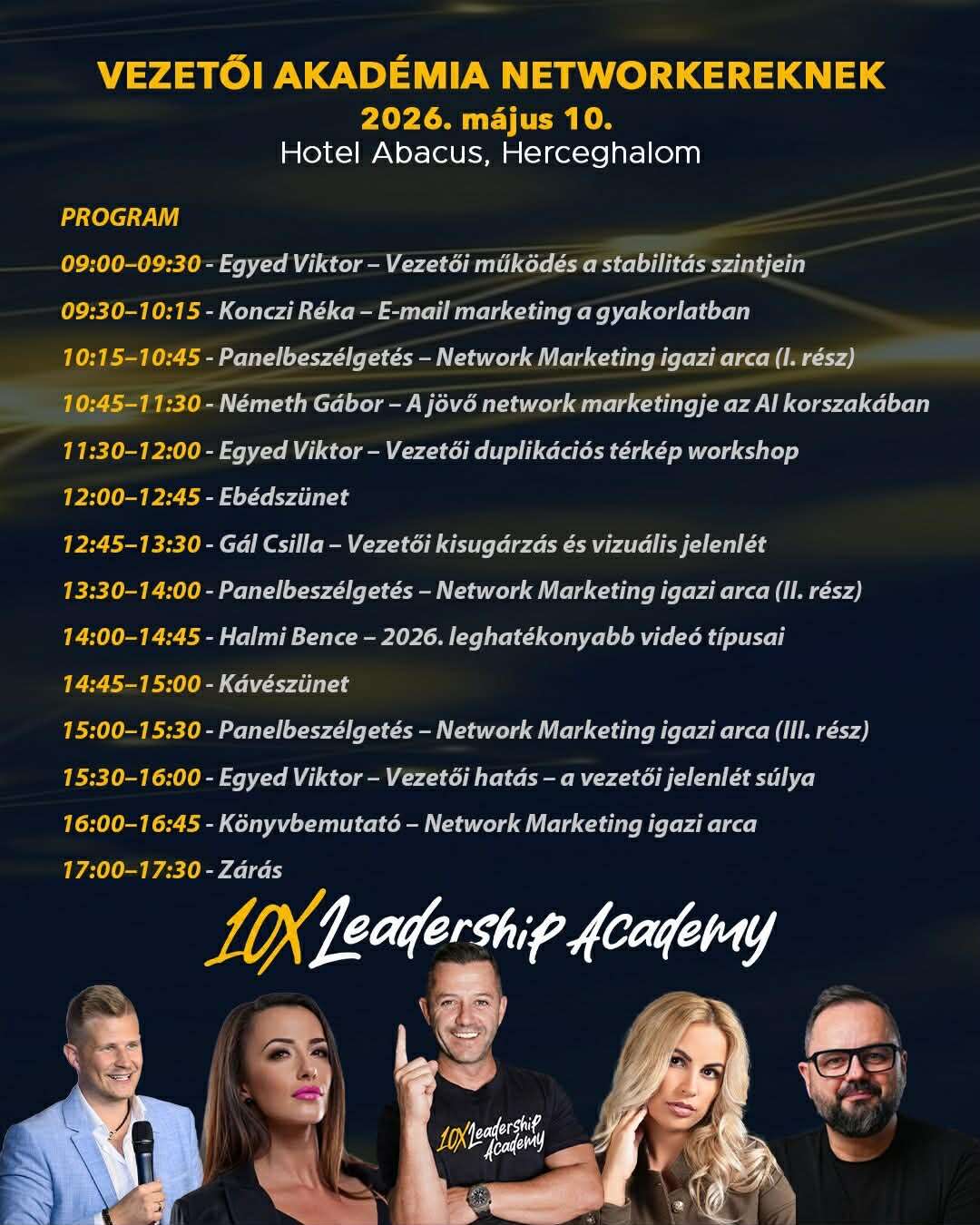 10X Leadership Akadémia Programterv